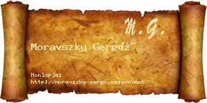Moravszky Gergő névjegykártya